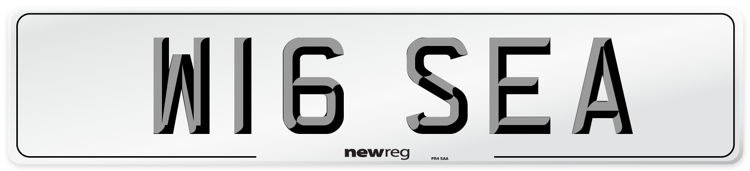 W16 SEA Number Plate from New Reg
